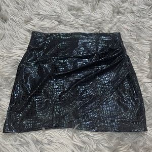 SHEIN snake print black mini skirt